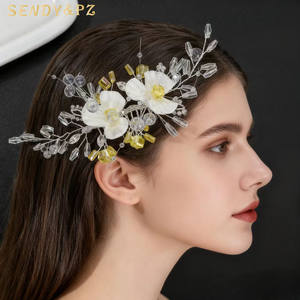 Nouveaux Styles de Peignes à Cheveux en Cristal de Fleurs, Perles en Strass, Épingles à Cheveux, Coiffures de Mariée, Accessoires de Cheveux pour Femmes - Product Image 1