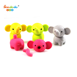 Soododo XDDU-70 Nhà Máy Bán Buôn 3D Phim Hoạt Hình Con Voi Hình Tẩy Tùy Chỉnh Sinh Viên Máy Tính Để Bàn Trang Trí In Bút Chì Tẩy - Product Image 1