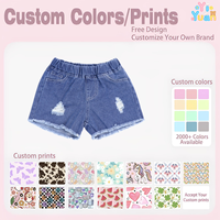Shorts en jean déchirés et effilochés pour filles, taille élastique, design classique avec poches, décontractés pour l'été, pour le quotidien et les occasions festives