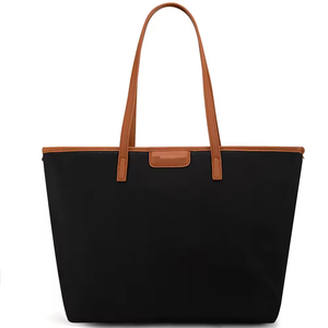 Large Capacity Shoulder <b>Handbag</b> with Leather Trim, Waterproof Nylon Tote <b>Bag</b> for Women, Ideal for Work, <b>Travel</b> & Daily Use - Product Image 1