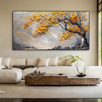 Peinture sur toile Dafen, série de couleurs Morandi, arbre abstrait en acrylique peint à la main, décoration de fond de canapé pour salon
