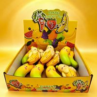 Nouveau jouet créatif transfrontalier en forme d'aliment simulé, Squishy banane en PU à rebond lent, Jouet anti-stress en forme de fruit, Coffret