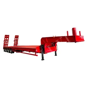 Hot selling high quality low flat trailer 17 meters 5 lines 10 axis can lift traction plate