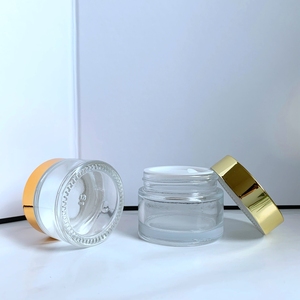 Hot Bán Lớn Vòng 200G Mỹ Phẩm Lọ Thủy Tinh 200Ml Thiết Kế Mới Kem Jar Với Nắp Vàng Sinh Thái Thân Thiện Với Mỹ Phẩm <span class=keywords><strong>Container</strong></span> - Product Image 2