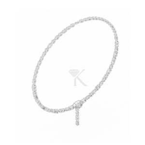 Collier en Y avec diamants de formes variées en or massif 14K, halo ovale, lariat et collier ras-du-cou tennis cascade en diamants de laboratoire, bijoux fins de caractère - Product Image 4