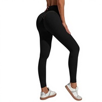 Celana Kompresi Seamless High Waisted FH Wholesale, Bertekstur Warna Polos, Bernapas, Yoga Scrunch Butt Lifting Leggings untuk Wanita