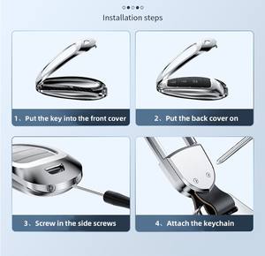 Accesorios de coche <span class=keywords><strong>Interior</strong></span> Aleación de Metal + ABS funda de llave remota de coche Smart Key Shell fundas de bolsa compatibles con Jeep Dodge Chrysler - Product Image 6