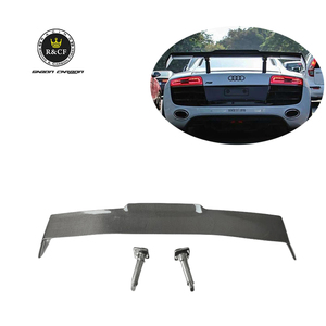P-PI Style <strong>Carbon</strong> <strong>Fiber</strong> Universal <strong>Spoiler</strong> GT Rear Wing With Base Panel Plate For Audi R8 V8 V10 2008-2015 - Product Image 1