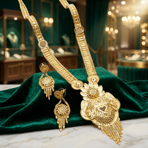 Vente en gros de bijoux longs plaqués or 14K 18K 24K, bijoux fantaisie, bijoux de luxe, bijoux en laiton rempli d'or Oro Joyeria. - Product Image 3