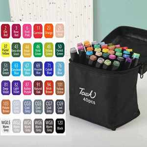 Juego de 80 Rotuladores de Colores Brillantes Usa Mairun, Puntas Finas y de Cincel, Pinceles de Pintura Acrílica, en Bolsa de Nailon Negra - Product Image 6