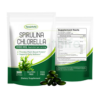 Fabricant de compléments alimentaires Healthife OEM Private Label Spirulina Chlorella 300 gélules d'algues