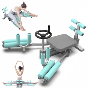Estirador de Piernas para el Hogar con Rodillos Silenciosos, Entrenador de Yoga y Pilates con Marco de Acero y Respaldo Ergonómico, Plegable para Gimnasio en Casa - Product Image 1