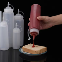 Nouvelles bouteilles en plastique compressibles 240ml 350ml 500ml 1000ml pour Ketchup BBQ Sauce piment bouteilles de Sauce vides pour le remplissage de stockage