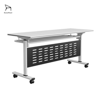 EaseNeat Mobilier de bureau multifonctionnel Table pliante Table d'entraînement détachable longue session avec douille et roues