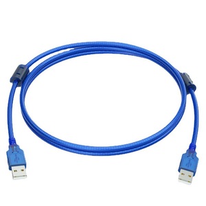 Usb Male To Male 2.0 Transparent Blue A/A All Copper Dual Head Data <b>Cable</b> <b>For</b> <b>Computer</b> Hard Drive Enclosure With Two Usb <b>Cables</b> - Product Image 3