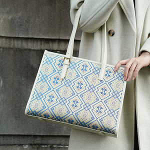 工厂定制穆斯林风格刺绣印花女士清真时尚奢华设计师真皮单肩包女士手提包 - Product Image 4