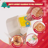 24 boîtes de calendrier de l'Avent vides à remplir, pour Noël, DIY, compte à rebours de 24 jours, cadeau, maison en pain d'épices, décoration de Noël, décoration de la maison pour les fêtes, fabriqué en Chine