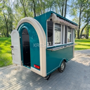<b>Blue</b> And Drink Round Carts Ice Cream Bbq Coffee Fast Food Mobile Spain Churros Trailer with Equipment - Product Image 6