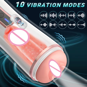 Automatischer Masturbator mit Saugfunktion, Vaginales Sexspielzeug im Taschenformat, 10-stufiger vibrierender Eichel-Trainer - Product Image 2