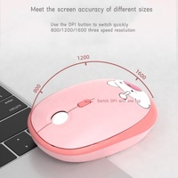 Teclado Ergonómico Inalámbrico MOFII 2.4G de 104 Teclas con Ratón Rosa de Dibujos Animados, Teclas de Función Multimedia para Oficina en Casa - En Existencia
