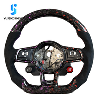 Volant sport en fibre de carbone forgé personnalisé avec LED pour Volkswagen VW Golf Mk7 Mk7.5 TSI GTI GTD Polo 7 7.5 R Jetta 2012-2019