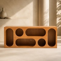 Meuble TV moderne en MDF avec rangement évidé, 116,8x36,8x45,8cm, pour salon
