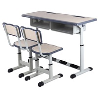 Atosun Mobilier Scolaire de Haute Formation Bureau d'Étude Table Banc Chaises pour Deux Personnes