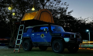 แร็คหลังคาแบบพับได้สองระดับอุปกรณ์ยึดหลังคารถอเนกประสงค์ประหยัดพื้นที่จัดเก็บง่าย - Product Image 3