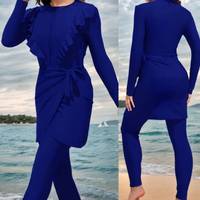 Burkinis modestes à manches longues pour femmes, maillots de bain islamiques à couverture intégrale, maillots de bain musulmans, maillot féminin