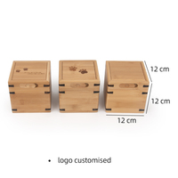 Urne funéraire pour animaux de compagnie en bambou biodégradable de style américain, design patte, pour cendres de crémation, boîte d'urne en bambou biodégradable