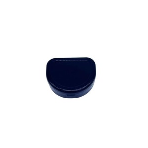 Estuche redondo de plástico para dentaduras postizas, disponible en varios colores, para facilitar su uso y promover el cuidado dental y bucal transfronterizo. - Product Image 1