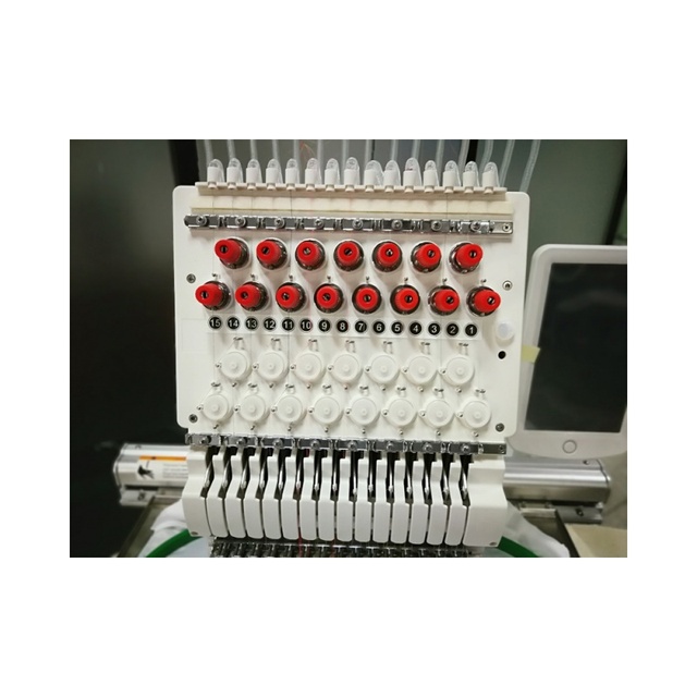 Commercial Industrial Automatic 15 Needles Single Head Computer Hat Tshirt Cap Computer Embroidery Machine