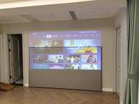 Écran de projection anti-lumière en PVC de 60 pouces 16:9, cadre noir en cristal, courte focale, montage mural, écran de projection fixe