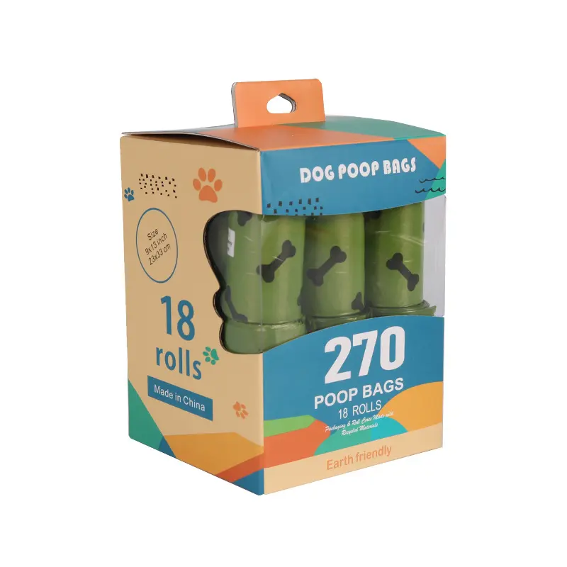 Bolsas ecológicas para excrementos de perro, 15 rollos, degradables, 23x33cm, bolsas de basura personalizadas para mascotas, bolsas de basura para perros a prueba de fugas, venta al por mayor