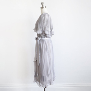 Moda de verano <span class=keywords><strong>O</strong></span> cuello de gasa plisada vestido de las mujeres - Product Image 4