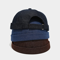 HZM-26121 Vente en gros de casquettes de baseball sans visière personnalisées pour hommes, style crâne, sans logo