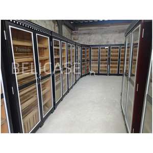 Cave à cigares en cèdre espagnol personnalisée Walk In Led Smoke Shop Présentoir à tabac Vitrine à cigares Vitrine murale pour <span class=keywords><strong>magasin</strong></span> - Product Image 1