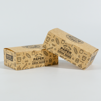 Emballage de fast-food avec logo personnalisé Récipient alimentaire en papier jetable à emporter pour frites hamburgers stratifié mat pour plus de facilité