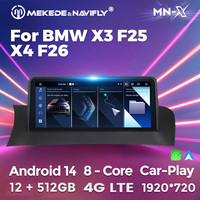 MEKEDE Android 14 Système 12 + 512G Android Écran tactile Car-play Auto 1920*720 Résolution pour BMW X3 F25 10.25 pouces
