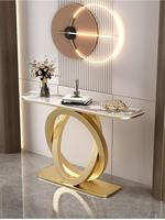 Meubles de salon Table d'entrée en or Console Table d'entrée Table de couloir Tables console modernes en marbre de luxe en acier inoxydable