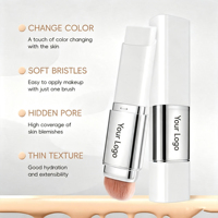 Stick de fond de teint correcteur crème longue tenue haute couvrance anti-bavures avec pinceau intégré