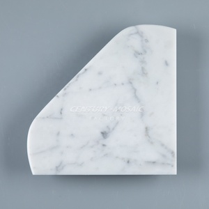 Estante Esquinero Blanco para Ducha, Estantes Esquineros de Piedra Natural en Forma de Abanico para Baño, Colección de Estantes Esquineros de Mármol - Product Image 6