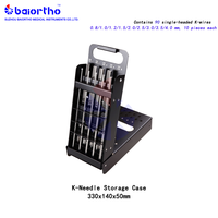 Support pour fils de Kirschner vétérinaires, 330*140*50mm, Boîte de rangement perforée pour fils K pour chirurgie animale, Boîte autoclavable, Baiortho Medical