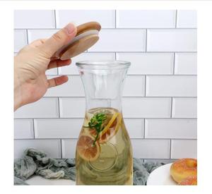 <span class=keywords><strong>Carafe</strong></span> en verre de 35oz avec couvercle en bois, adapté au thé aux fruits et à l'<span class=keywords><strong>eau</strong></span> potable - Product Image 5