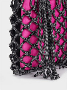 ZB239-Bolso de mano con cordón anudado <span class=keywords><strong>para</strong></span> mujer, <span class=keywords><strong>bolsa</strong></span> de mano de diseño a la moda, con rayas, venta al por mayor, 2023 - Product Image 4