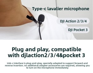 Micrófono Lavalier Tipo-C, Accesorio de Micrófono de Solapa para <span class=keywords><strong>DJI</strong></span> Pocket 3 / Action 6 5 4 3 2, Micrófono de Grabación Externo para Vlog y Entrevistas - Product Image 5