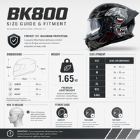 Casque de moto intégral homologué DOT BK800, double visière pour la course professionnelle, casque en ABS résistant aux chocs