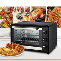 Four grille-pain à convection 48L 1800W, boîtier en aluminium, plaque de cuisson électrique, porte en verre trempé, usage domestique et commercial, pour griller et cuire