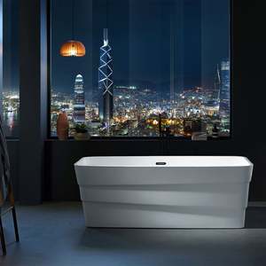 Baignoire autoportante en acrylique portable de haute qualité, design moderne, utilisation en intérieur, salle de bain, massage, bain à remous, service OEM+ODM, adultes - Product Image 1