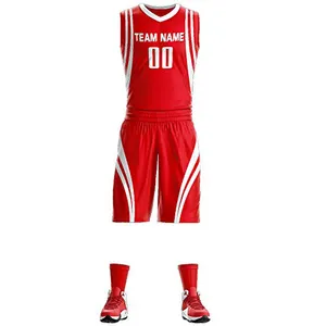 Lichte Kleur Mode Gedrukt Basketbal Jersey Set Hoge Kwaliteit Basketbal Uniformen Voor Sport
